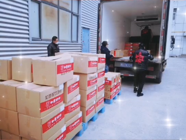 如意餛飩天津武清工廠為，寶坻區(qū)商務(wù)局送去12000份如意食品